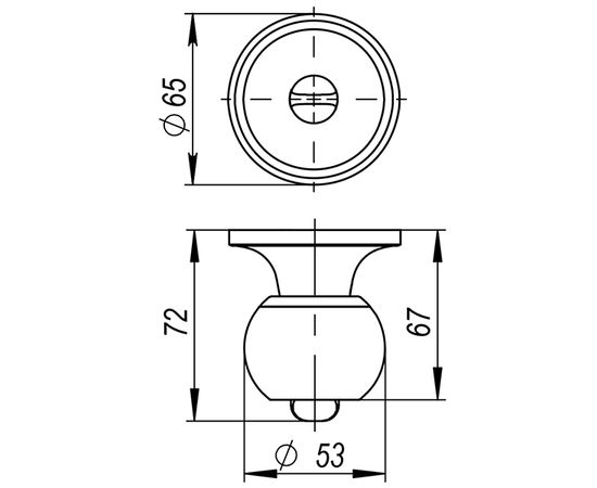 Ручка защелка Ajax (Аякс) 6082 CP-B (фик.) хром