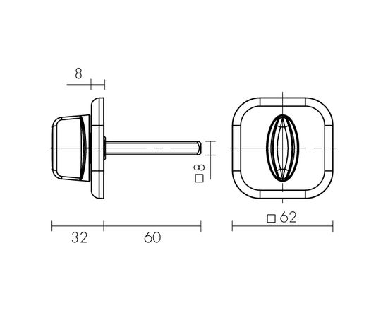 Ручка поворотная Fuaro (Фуаро) BKW8x60 XL (хром) CP-8