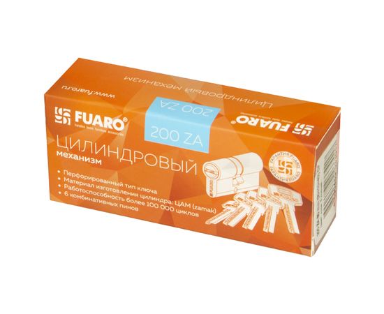 Цилиндровый механизм Fuaro (Фуаро) 200 ZA 60 mm (25+10+25) CP хром 5 кл.