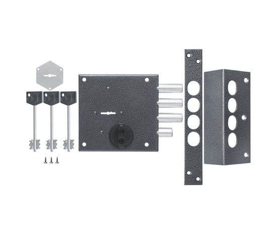 Замок накладной kerberos (KERBEROS) сувальдный с задвижкой 111.11.043, 5 кл.