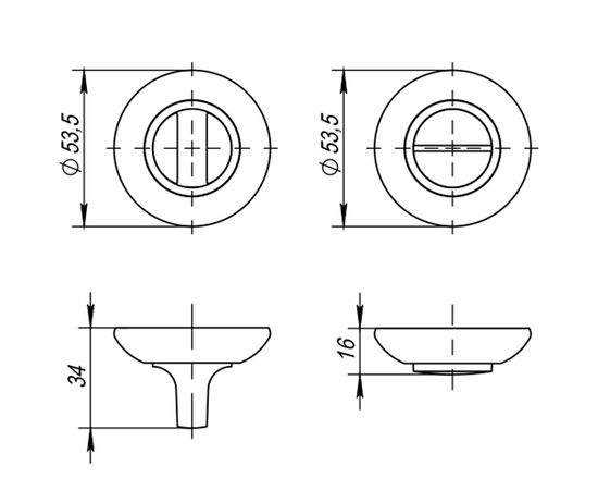 Ручка поворотная Ajax (Аякс) BK6 JK CP-8 хром