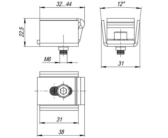 Регулятор прижима Fuaro (Фуаро) защёлки (31х32-45 мм), сталь