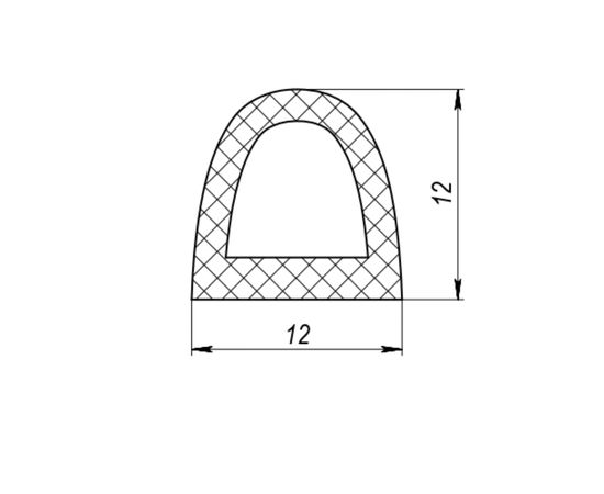 Самоклеящийся уплотнитель, Fuaro (Фуаро) D 12х12 мм, черный (150 м)