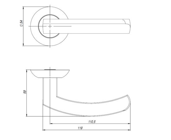 Ручка раздельная Ajax (Аякс) SIGMA JR CP-8 хром 140мм