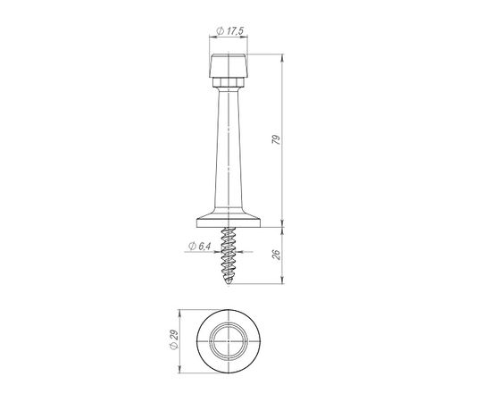 Упор дверной Fuaro (Фуаро) настенный DS-15 CP хром