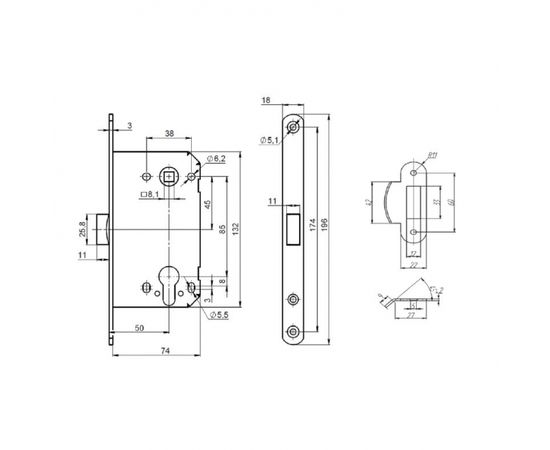 Корпус замка Punto (Пунто) PL85-50 BL (черный)